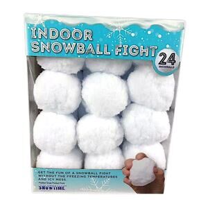 24 Fluffy Snowballs Play Fight Soft Indoor Outdoor Family Fun Snow Balls Party